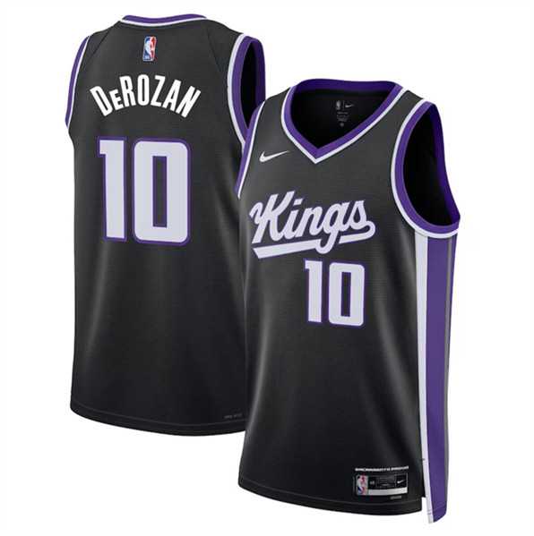 Mens Sacramento Kings #10 DeMar DeRozan Black Icon Edition Swingman Stitched Basketball Jersey Dzhi 500w